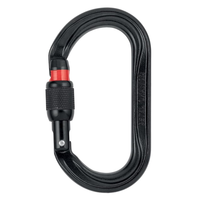 Mosquetón PETZL OXAN Screw-Lock de acero ovalado negro