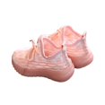 thumbnail image 4 of Willtoo Kids Checkered Knit Athletic Sneakers Breathable Mesh Elastic Lace-Up Running Shoes Lightweight Non-Slip Casual Sport Shoes, 4 of 5