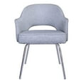 thumbnail image 4 of Black CaressoftPlus Modern Side to Dining Chair in Gray Linen, 4 of 9