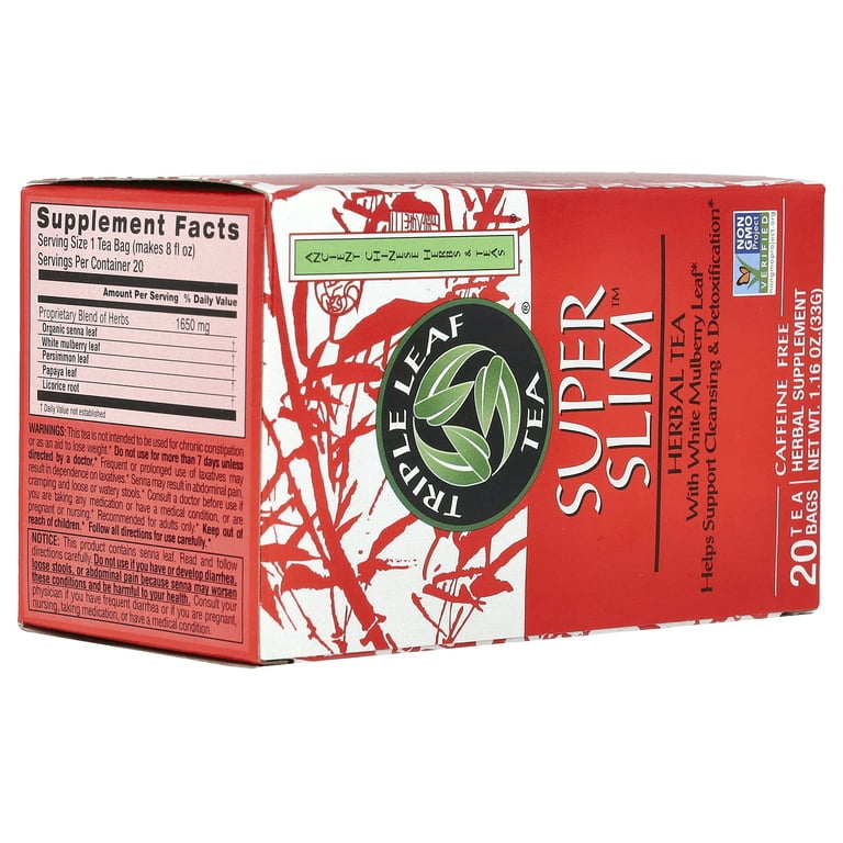 The RED Slim アンプルセット 10ml × 5本 Triple Leaf Detox Tea Bags, Herbal Clean Super Slimming, 20 Ct