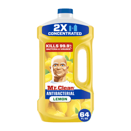 Mr. Clean Floor Cleaner, All Purpose Cleaner, Mop Soap, Lemon, Anti-Bacterial, 64 fl oz