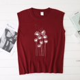 thumbnail image 3 of Pompotops Mode T-shirt Décontracté Sans Manches à Col Rond Imprimé Lettre pour Femmes Été, 3 of 4