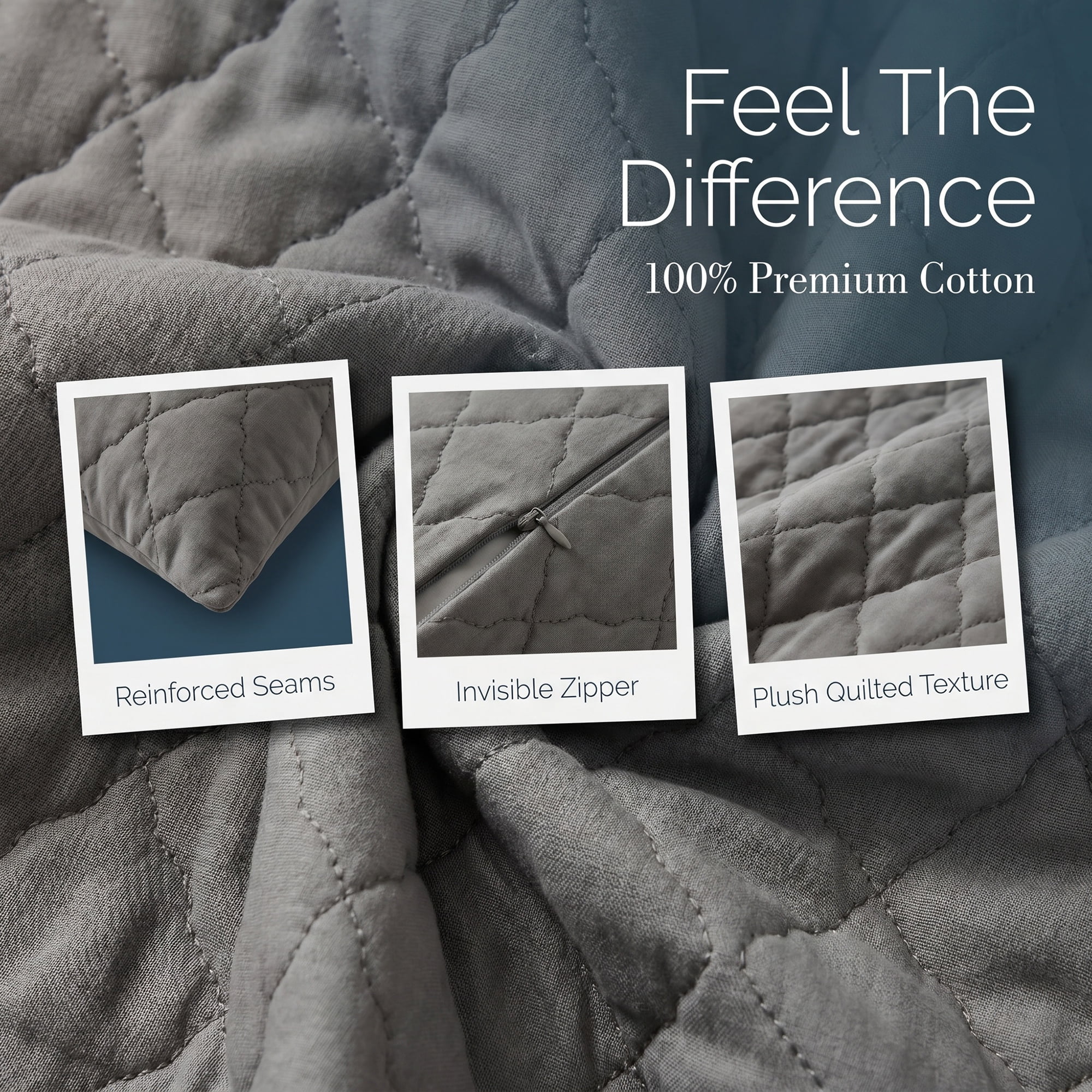 Unique Bargains Breathable Hypoallergenic Envelope Pillow Protectors Queen Dark Gray 20" x 30"