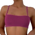 thumbnail image 6 of Women's Ribbed High Waisted Bikini Sets Scoop Neck Two Piece Swimsuits Spaghetti Strap Textured Bathing Suit Purple, 6 of 8