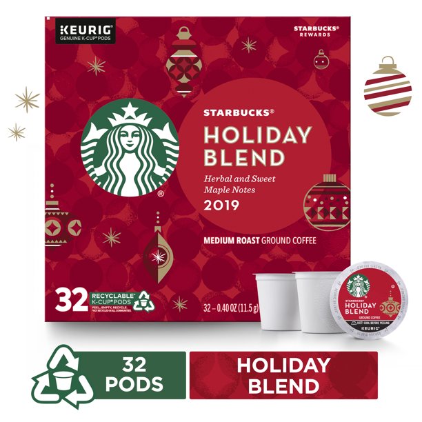 Starbucks Holiday Blend Medium Roast Coffee SingleCup Coffee for Keurig Brewers 1 Box of 32 (32