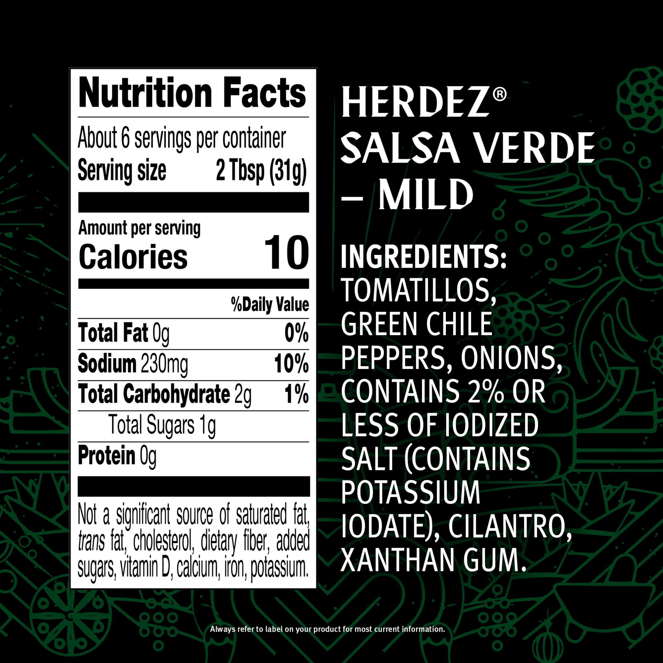 (4 pack) HERDEZ Salsa Verde Mild, Shelf Stable, 7 oz Steel Can