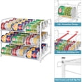 thumbnail image 3 of fafa-Stackable Can Organizer for Pantry - 2 Pack 3 Tier Storage Rack Dispenser - Small Space Solution Holds 36 Cans for Kitchen, Cabinet - White, 3 of 4