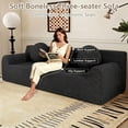 thumbnail image 2 of 71" Corduroy Loveseat Sofa, Memory Foam Cloud Couch in a Box, Boneless Compressed Sofa for Living Room, Bedroom and Apartment, Black, 2 of 7