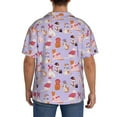 thumbnail image 3 of Honeii Fashionable Cats for Men's Short-Sleeved Button-Up Collared Shirt Featuring A Pocket, Perfect for Beach Vacations, And Travel Adventures.-XX-Large, 3 of 5