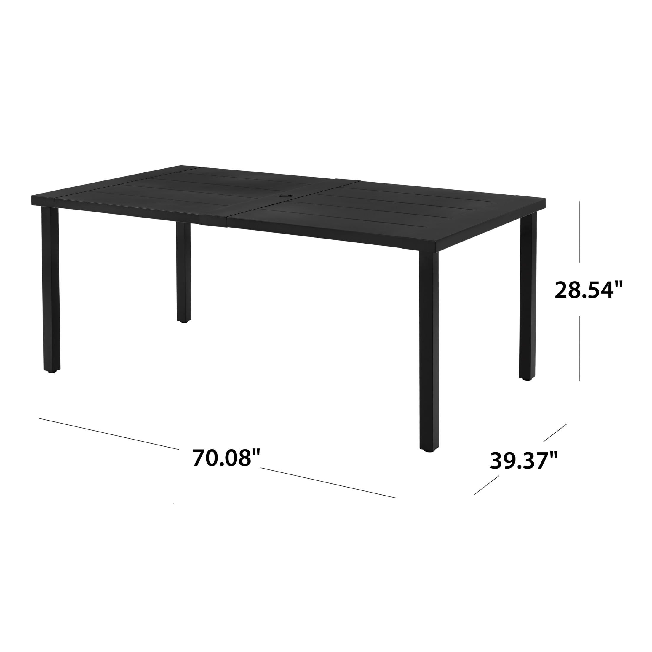 Mainstays Dashwood 7-Piece Steel Outdoor Dining Set, Black