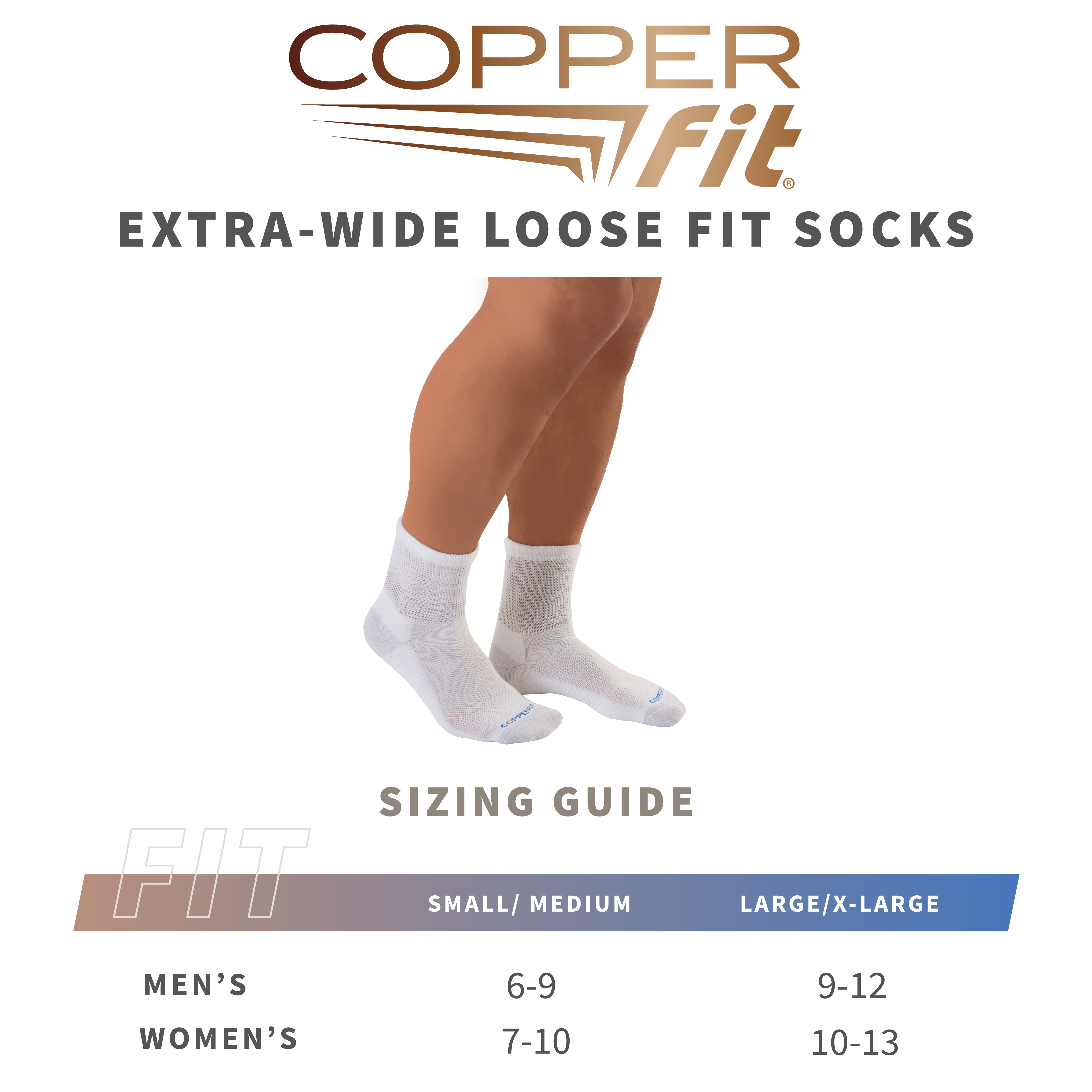 Copper Fit Extra Wide Loose Fit Comfort Socks 3-Pack photo 4