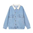 thumbnail image 3 of iHPH7 Jean Jacket Women Jeans Jacket for Women Jean Shacket Women Denim Shacket Womens Denim Jacket Women's Outerwear Jean Outfits for Women Blue S, 3 of 5