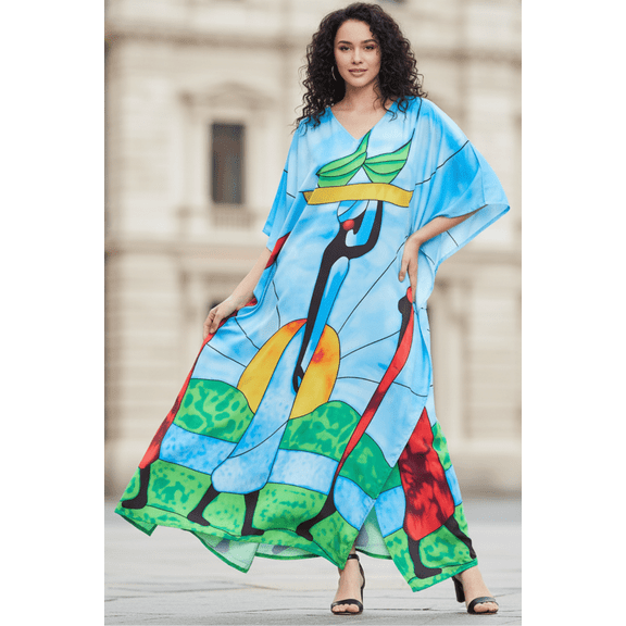 Oussum Women Plus Size Kaftans Dresses Long Maxi Dress Bohemian Caftans Loose Kimono Online