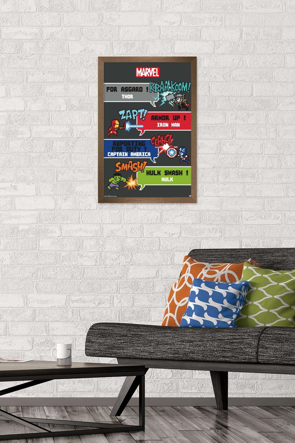 Marvel Comics - Avengers - 8 Bit Wall Poster, 14.725" x 22.375", Framed