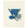 thumbnail image 4 of Women's New Era Cream St. Louis Blues Glam Game Quarter-Zip Cropped Floral Hoodie Pullover, 4 of 6