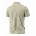 thumbnail image 6 of VSSSJ T-Shirts for Men Quarter Zipper Short Sleeve Stand Collar Workout Shirt Loose Gym Fitness Athletic Lightweight Cycling Shirts Khaki 6XL, 6 of 8