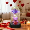thumbnail image 6 of Mecorevxz Valentines Day Preserved Flower and Teddy Bear Heart Rose Ornament and Ambient Decorative Night Light(Purple), 6 of 6