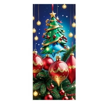 Meggemo Christmas Santa Door Border Set - Sticker & Hanging Cloth Design - Party Festival Decor For Christmas Home Entryway