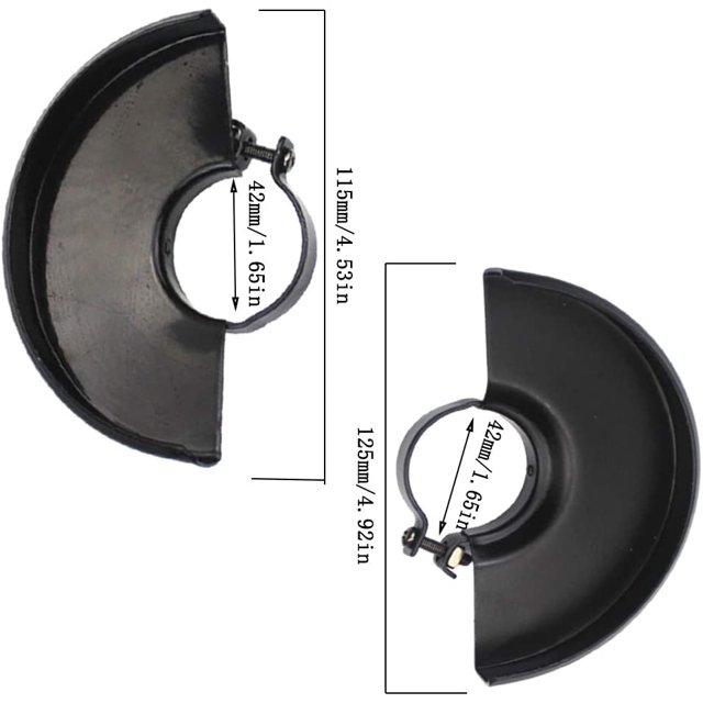 Amoladora angular Cubierta de amoladora angular de seguridad Protector de amoladora angular utilizado para 115 con amoladoras angulares 125, accesorios para herramientas eléctricas Negro 2 piezas - XianweiShao 8390615689793
