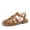 BROWN-PU, variant on Womens Fisherman Gladiator Braided Flat Sandal Cute Woven Strappy Closed Toe Shoes for Summer