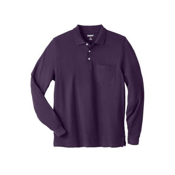 KingSize Men's Big & Tall Long-Sleeve Shrink-Less Cotton Polo Shirt
