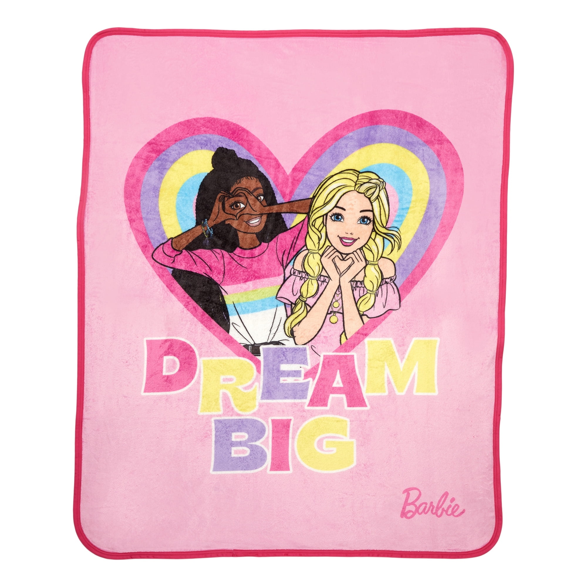Barbie Toddler Bedding, 5Pc Set, Comforter, Sheet, Pillowcase, Throw, Pillow
