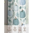 thumbnail image 2 of Green Blue Pumpkins Fall Sheer Curtains 63 Inch Length 2 Panels Set, Semi Transparent Voile Rod Pocket Curtains for Living Dining Room Bedroom Drapes Autumn Botanical Thanksgiving, 2 of 8