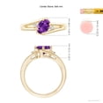 thumbnail image 4 of ANGARA Natural 1.15 ct Amethyst and Diamond Split Shank Ring in 14K Yellow Gold for Women (Size-8x6mm) | February Birthstone, Birthday, Anniversary, Jewelry Gift for Women | Natural Amethyst Ring, 4 of 8