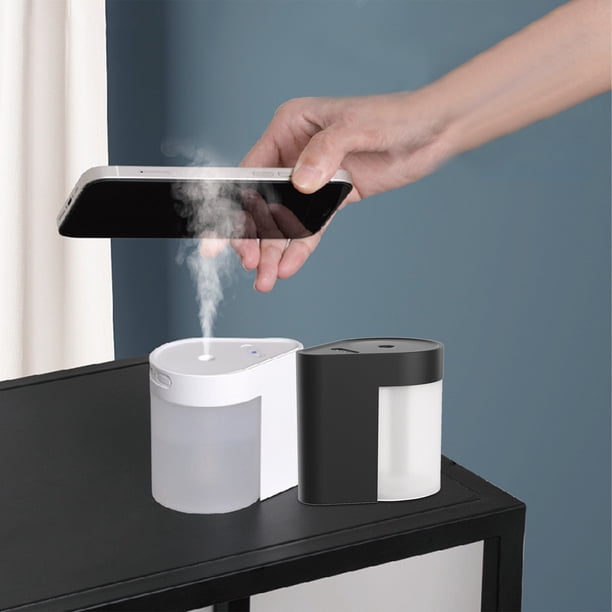 Sensor inteligente y humidificador de aroma - Spray automático infrarrojo para coche, oficina, dormitorio - USB recargable de 2000mAh, depósito de 100ml, cocina de 5,9", blanco y negro