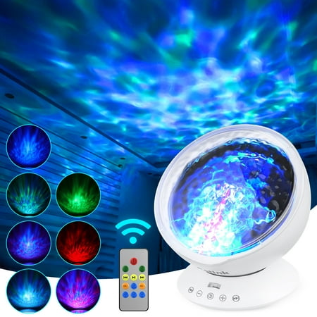 

EECOO Projector Lamp Remote Night Light Ocean Wave Projector LED Night Light Lamp With Remote Control For Kids Gift