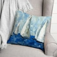 thumbnail image 3 of Creative Products Blue Painted Sailboats 18x18 Indoor / Outdoor Pillow, 3 of 3