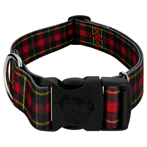 Country Brook Petz® 1 1/2 inch Deluxe Buffalo Plaid Dog Collar, Medium