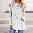 thumbnail image 2 of Ruimatai Women's Christmas Printed Long Sleeve T-Shirt, Casual Round Neck Loose Fit Blouse, Soft Polyester Ethnic Style Pullover Top, 2 of 5