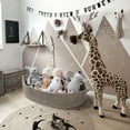 thumbnail image 4 of Baby Changing Basket - Moses Basket Changing Table Topper and Thick Foam Pad with Removable Cotton Mattress Cover, 100% Cotton Boho Nursery Decor in Coffee Color with Storage Bag, 4 of 5