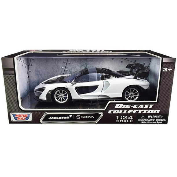 Motormax 79355w McLaren Senna White & Black 1 by 24 Diecast Model