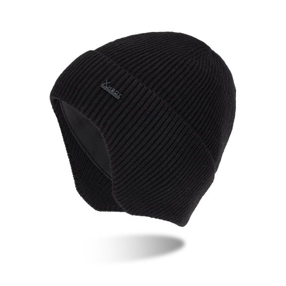 LIZUOJUN Under $3 Knit Beanie Hats for Men and Women Fleece Lined Warm Skull Cap Stretchy Winter Outdoor Cold Weather Running One Size Black