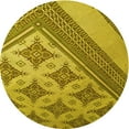 thumbnail image 1 of Ahgly Company Machine Washable Indoor Square Transitional Dark Yellow Green Area Rugs, 3' Square, 1 of 7