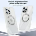 thumbnail image 3 of Dteck 360° Rotatable Magnetic Ring Stand Case for iPhone 14 Pro,Compatile with Mag Safe Shockproof Rubber + PC Slim Translucent Back Cover for iPhone 14 Pro,White, 3 of 6