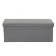 thumbnail image 4 of American Furniture Classics 43" Vinyl Foldable Tufted Storage Bench in Gun Gray, 4 of 9