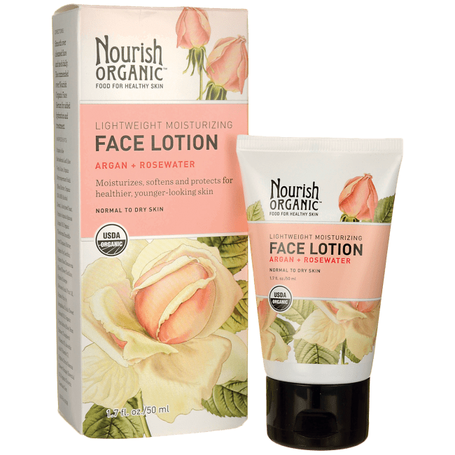 Nourish Organic Face Lotion - Rosewater & Argan 1.7 fl oz Lotion ...