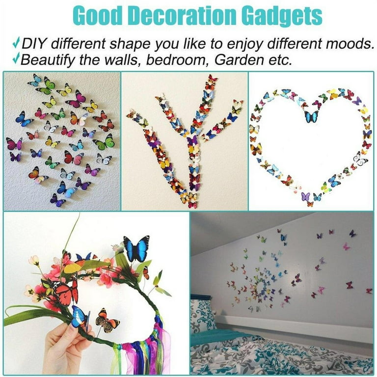 Heansun 80 pcs wall decal butterfly wall sticker decals for room home best sale nursery decor