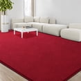 thumbnail image 3 of Large Area Rugs For Living Room Bedroom  4x6 Feet Burgundy Red Rug Minimalist Modern Shag Soft Thick Memory Foam Indoor Carpet Non-slip Washable Dorm Home Decor, 3 of 8