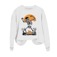 thumbnail image 5 of White Womens Skeleton Boat Neck Sweater Outfits Sweatshirt for Ladies Long Sleeve Holiday Halloween Casual Pullover Winter Fall 2026 M, 5 of 6