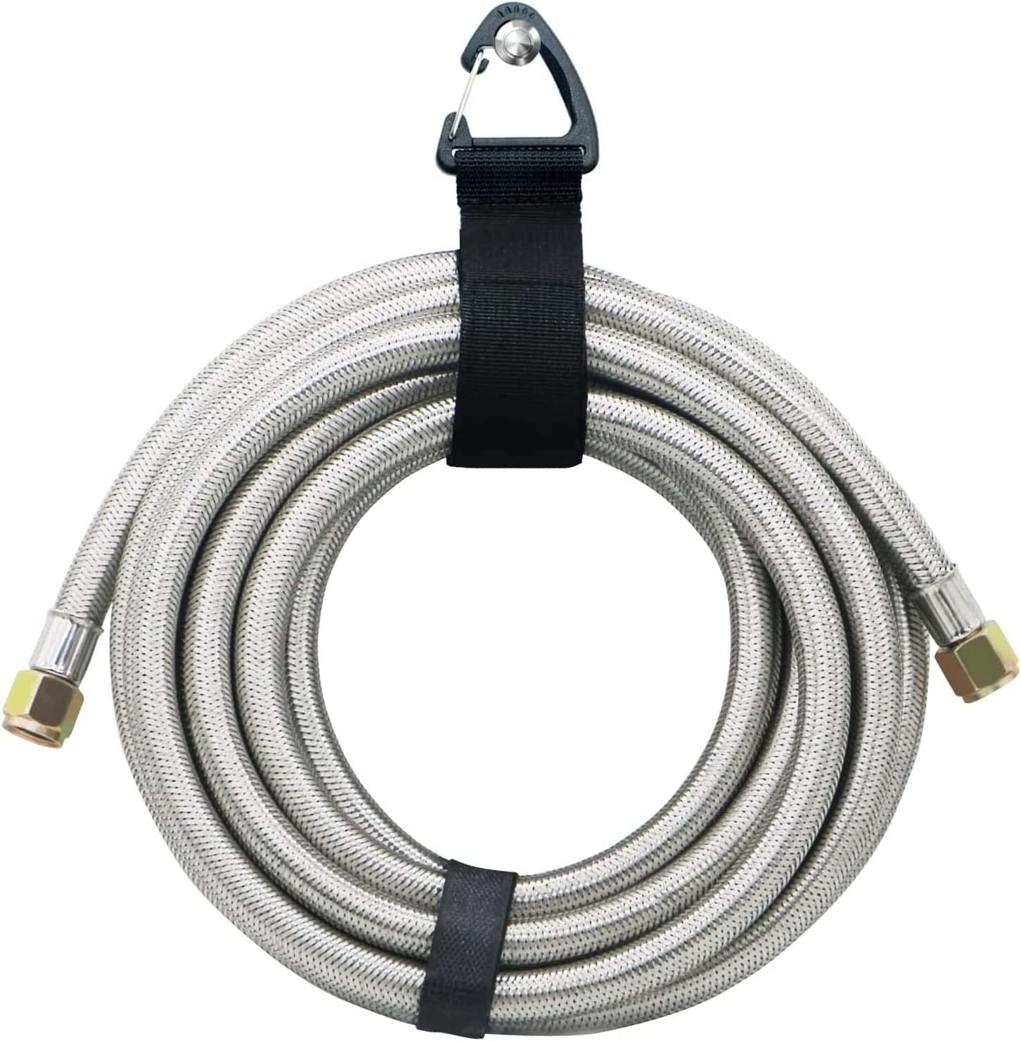 Upgraded 12ft High Pressure Braided Propane Hose Extension with Conversion Coupling 3/8" Flare to 1/2" Female NPT, 1/4" Male NPT, 3/8" Male Flare for BBQ Grill, Fire Pit, Heater