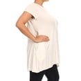 thumbnail image 2 of Women's trendy style casual solid short sleeve side pocket tunic top., 2 of 4