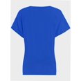 thumbnail image 2 of Women's V Neck T Shirts Casual Rolled Short Sleeve Side Split Summer Tops Loose Fit, 2 of 5