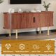 thumbnail image 2 of Mueble de TV moderno para sala de estar – Consola de madera para televisores hasta 80” – Puertas correderas, estantes ajustables y gabinete – Acabado nogal, manija negra Huang Xiuli, 2 of 8