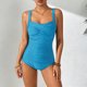 thumbnail image 1 of Traje de baño de una pieza para mujer, conjuntos de bikini para mujer, traje de baño de bikini casual y a la moda de color liso con cordones para mujer., 1 of 7