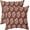 Rust Red Cream, variant on Burgundy Red Floral Block Print Pillow Covers 20x20 Set of 2 Chinoiserie Flower Leaves Outdoor Decorative Throw Pillows Farmhouse Pillowcases Linen Cushion Case Decor for Home Sofa Couch Bed