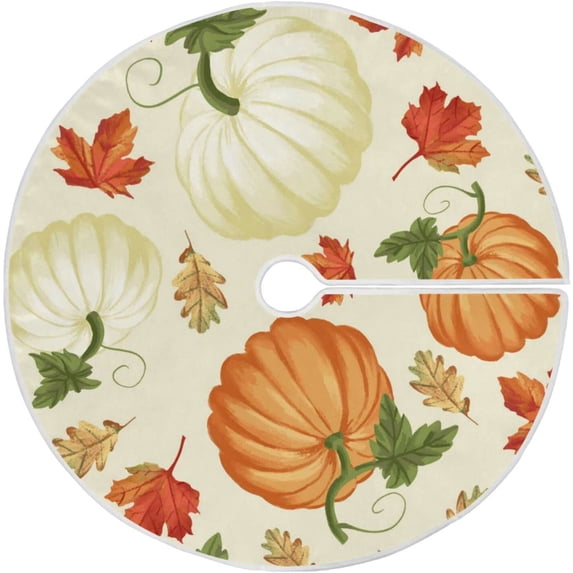 FMSHPON Thanksgiving Pumking Xmas Christmas Tree Skirt Stand Mat for Holiday Party Decoration Indoor Outdoor 36 inches